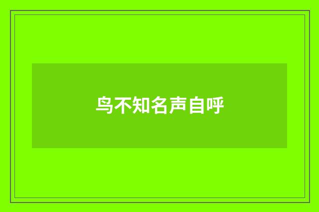 鸟不知名声自呼
