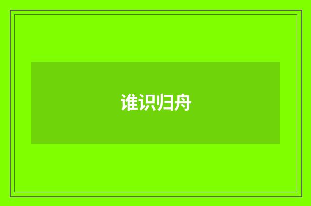谁识归舟