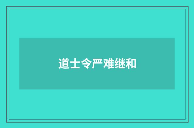 道士令严难继和