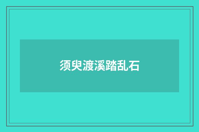 须臾渡溪踏乱石