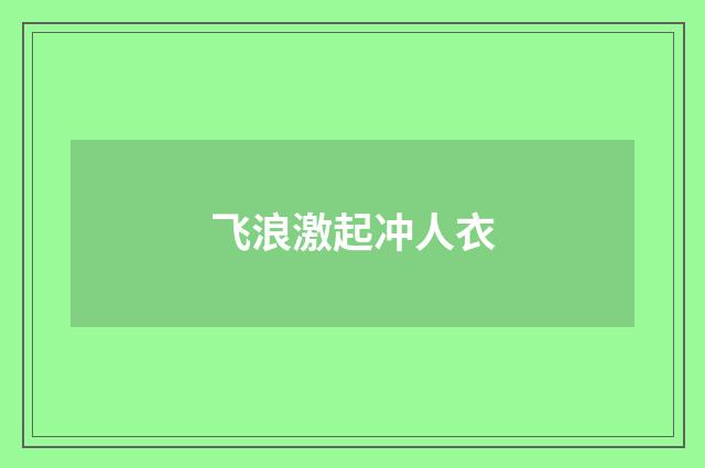 飞浪激起冲人衣