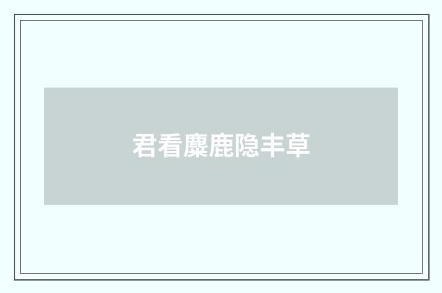 君看麋鹿隐丰草