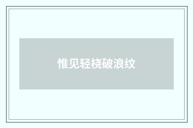 惟见轻桡破浪纹
