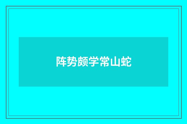 阵势颇学常山蛇