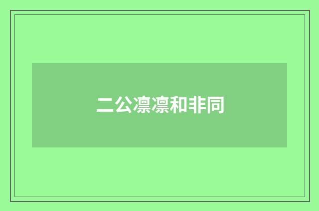 二公凛凛和非同