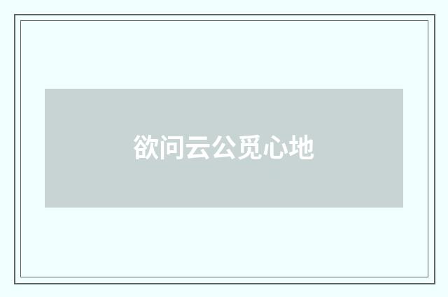 欲问云公觅心地