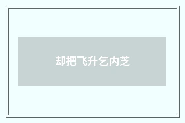 却把飞升乞内芝