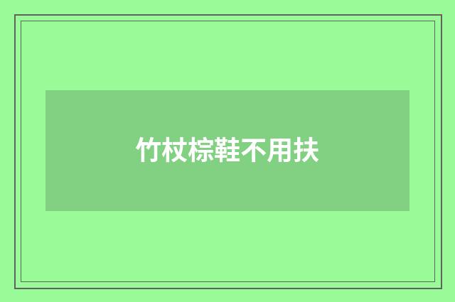 竹杖棕鞋不用扶