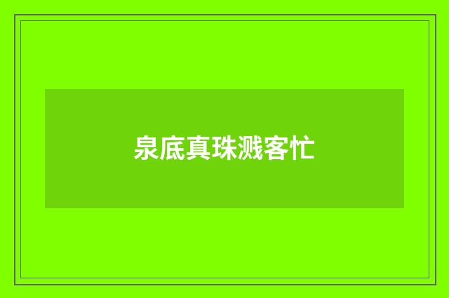 泉底真珠溅客忙