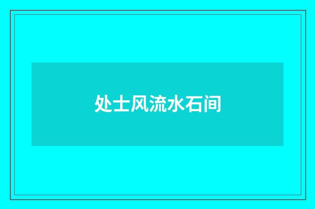 处士风流水石间