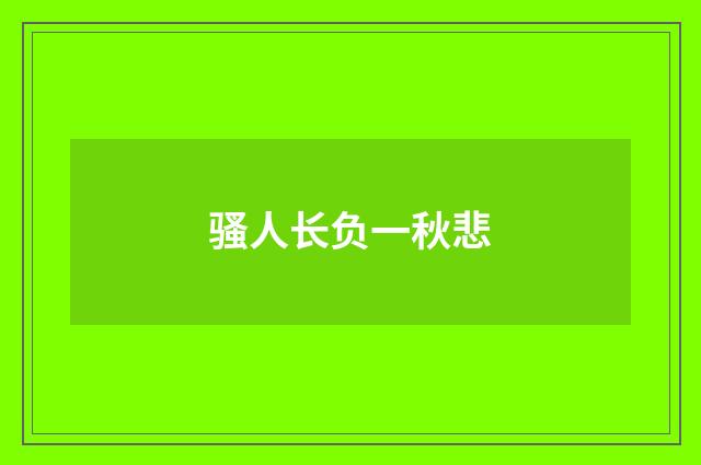骚人长负一秋悲