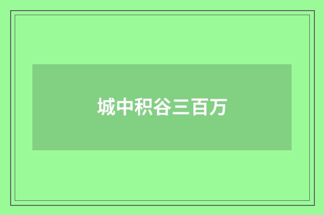 城中积谷三百万