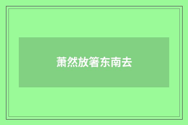 萧然放箸东南去