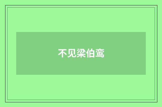 不见梁伯鸾