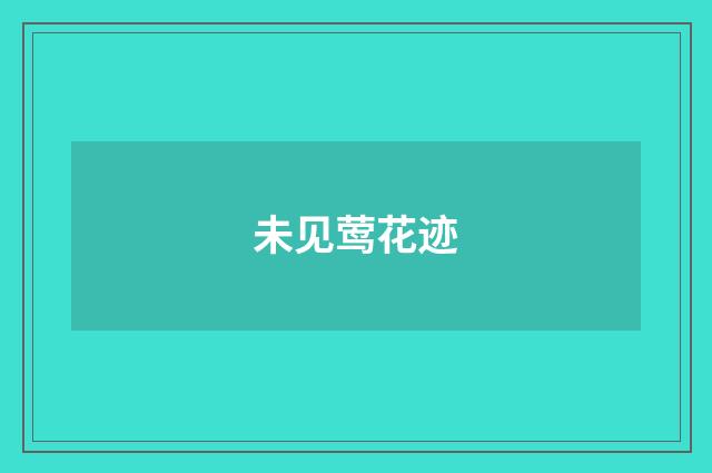 未见莺花迹