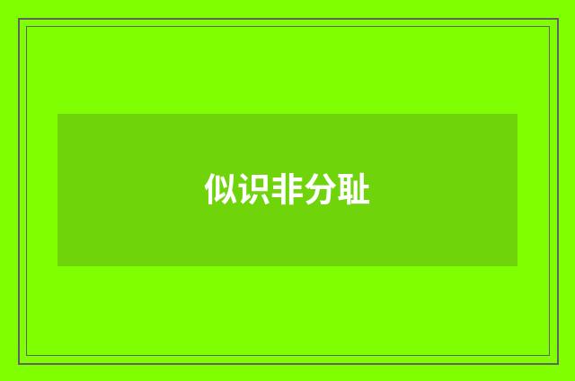 似识非分耻