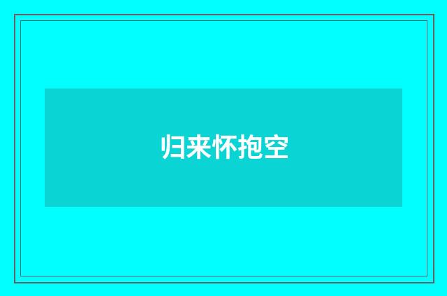 归来怀抱空