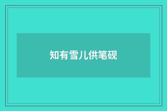 知有雪儿供笔砚