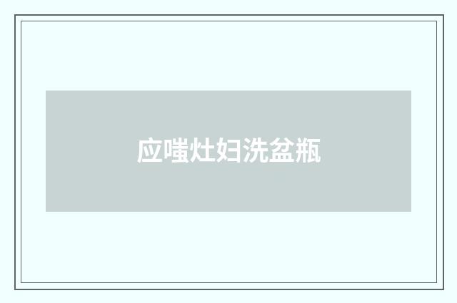 应嗤灶妇洗盆瓶