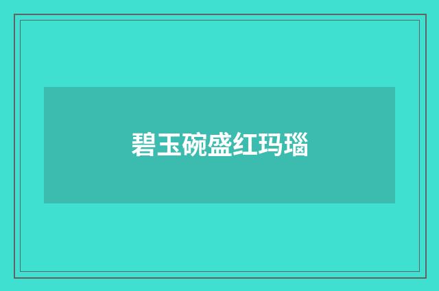 碧玉碗盛红玛瑙