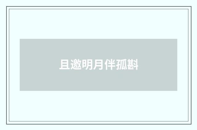且邀明月伴孤斟