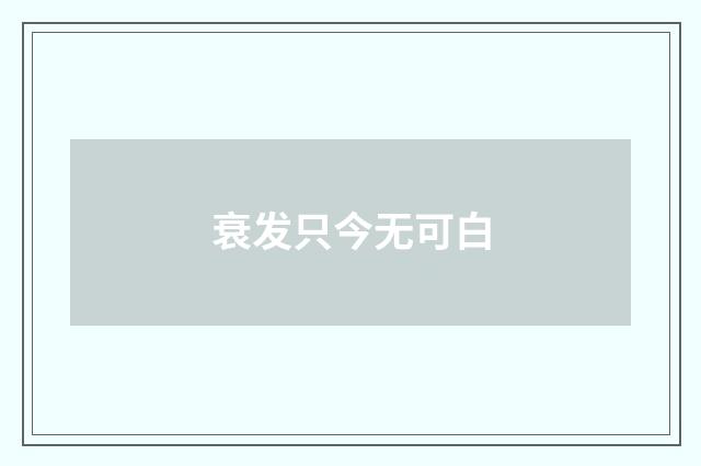 衰发只今无可白