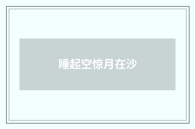 睡起空惊月在沙