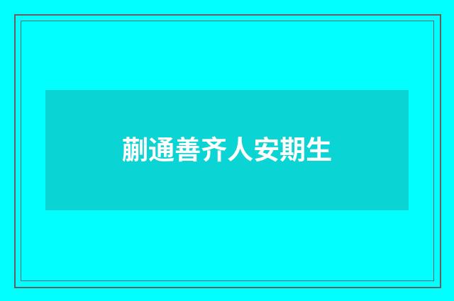 蒯通善齐人安期生