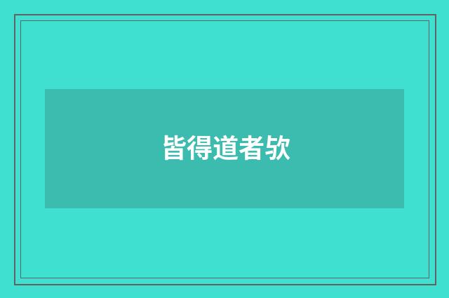 皆得道者欤