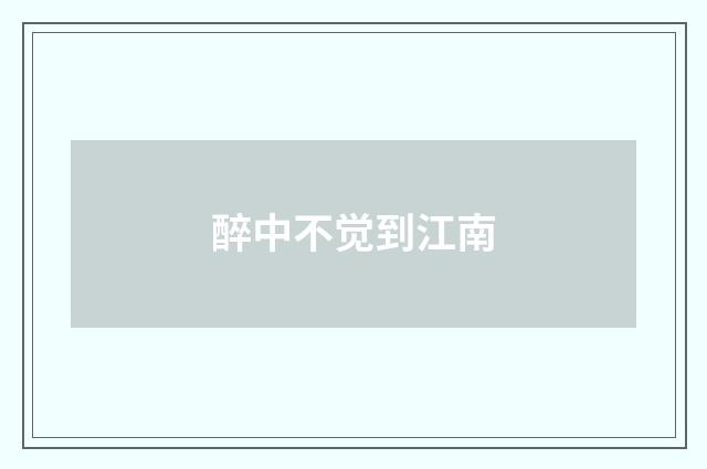 醉中不觉到江南