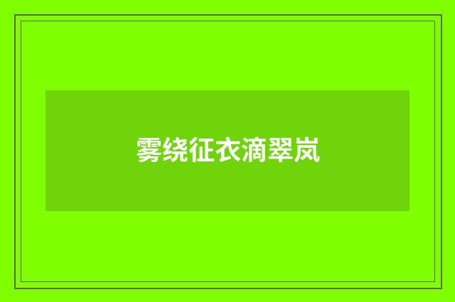 雾绕征衣滴翠岚