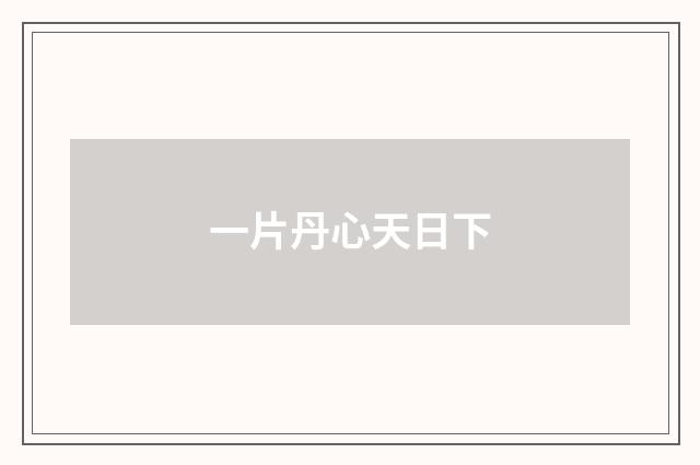 一片丹心天日下