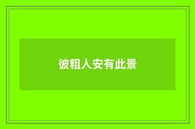 彼粗人安有此景