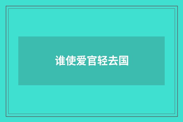 谁使爱官轻去国
