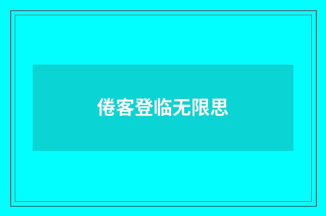 倦客登临无限思