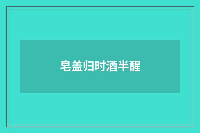 皂盖归时酒半醒