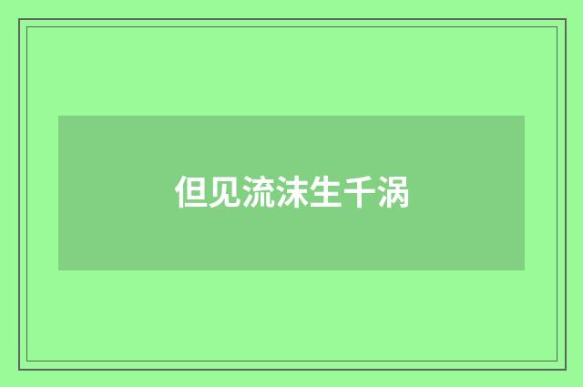 但见流沫生千涡