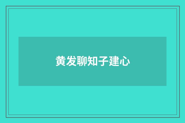 黄发聊知子建心
