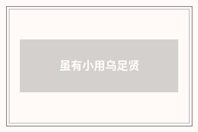 虽有小用乌足贤