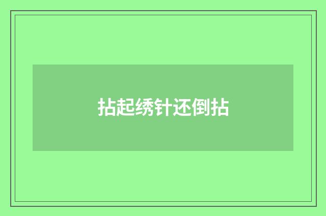 拈起绣针还倒拈