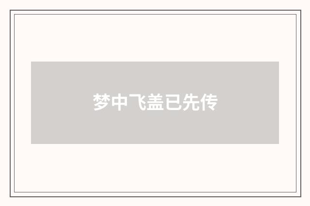 梦中飞盖已先传