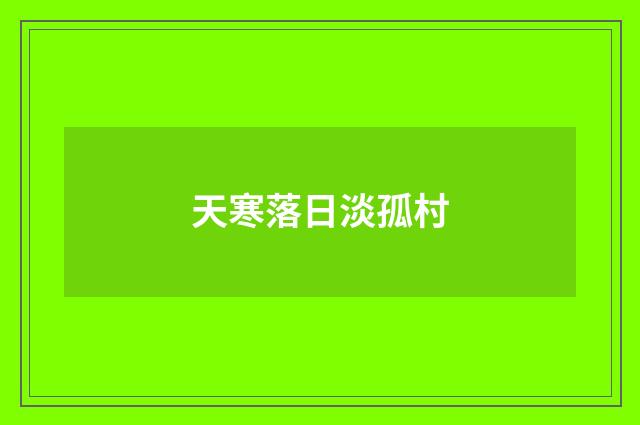 天寒落日淡孤村