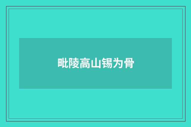 毗陵高山锡为骨