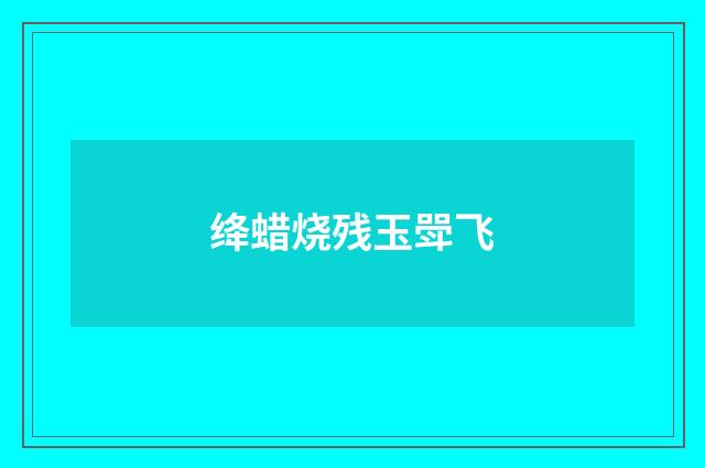 绛蜡烧残玉斝飞
