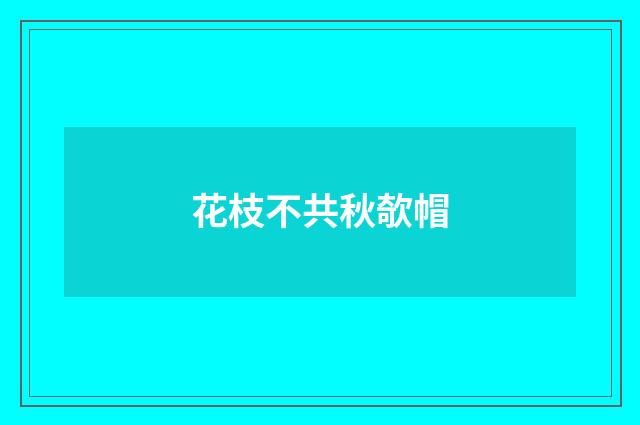 花枝不共秋欹帽