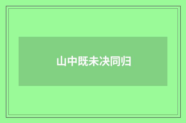 山中既未决同归