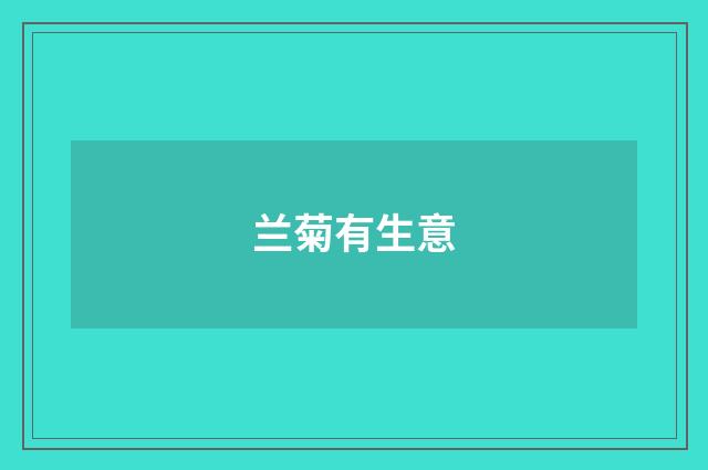 兰菊有生意