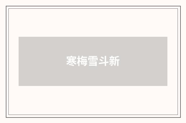 寒梅雪斗新