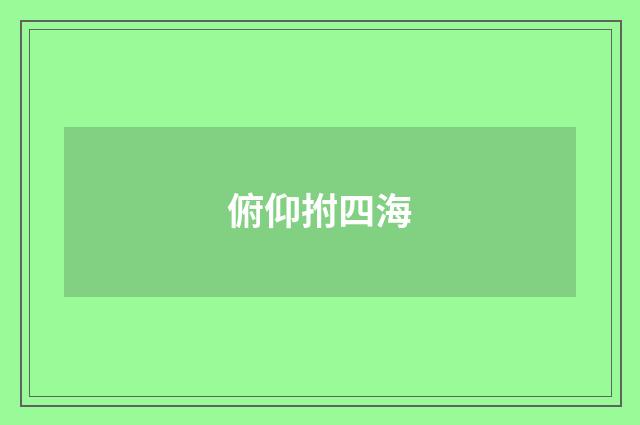 俯仰拊四海
