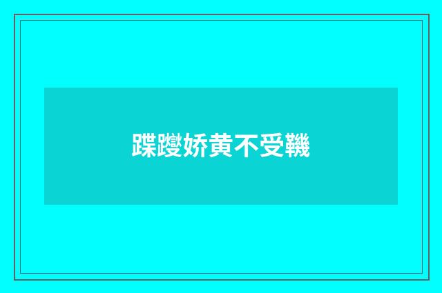 蹀躞娇黄不受鞿